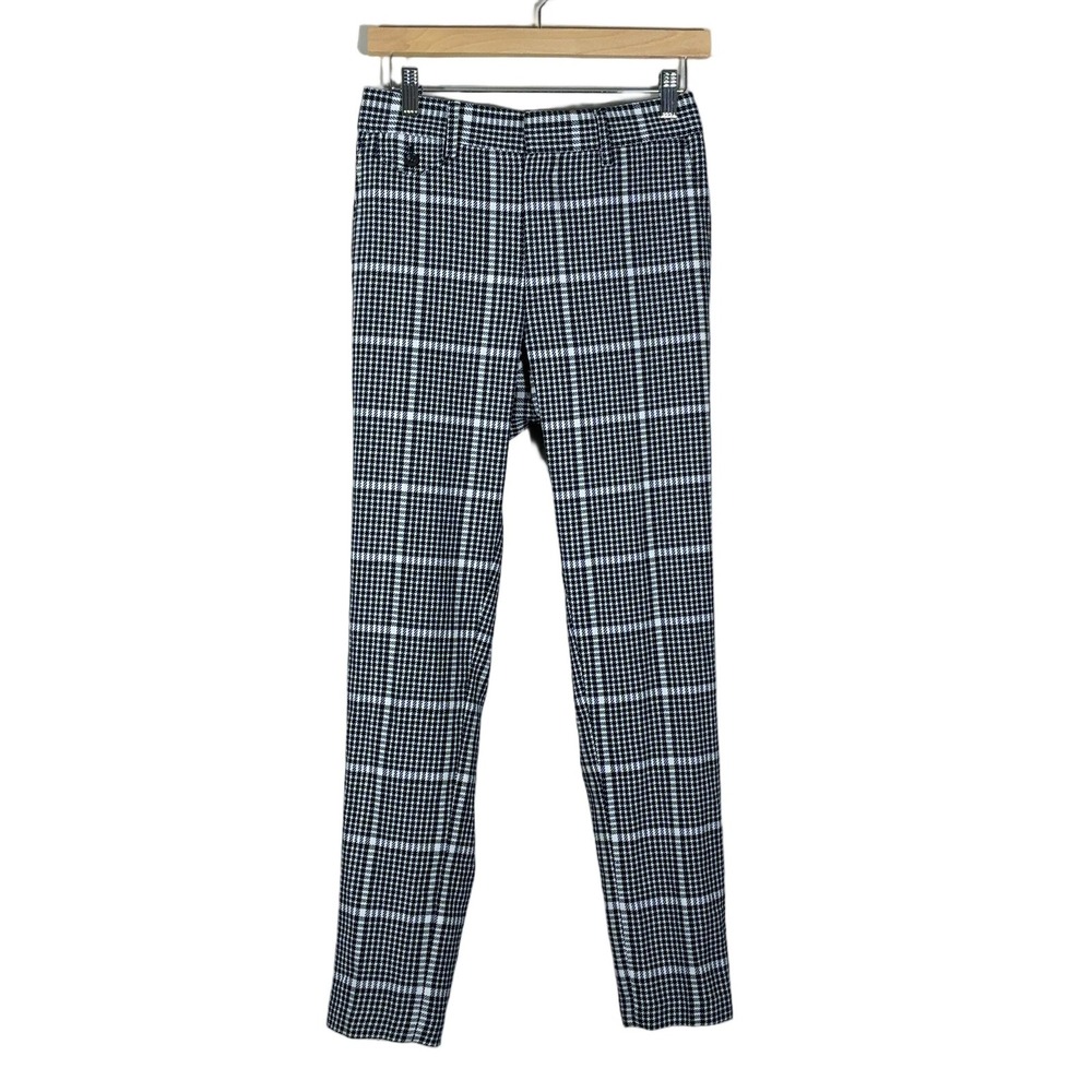 ASOS DESIGN Slim Fit Glen Plaid Houndstooth Trousers Navy White Size W31 L32